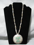 Impressive Vintage Native American Navajo Turquoise Chip Inlay Sterling Silver Necklace-Nativo Arts