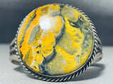 Rare Honeybee Jasper Native American Navajo Signed Sterling Silver Bracelet-Nativo Arts