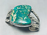 Rare Early King Manassa Vintage Native American Navajo Turquoise Sterling Silver Bracelet-Nativo Arts