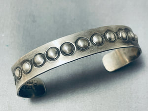 Fantastic Native American Navajo Signed Sterling Silver Emerson Bill Bracelet-Nativo Arts