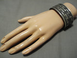 Heavy Heavy!! Native American Sterling Silver Cast Bracelet-Nativo Arts