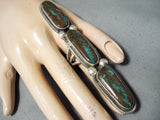 One Of The Biggest Ever Native American Navajo Turquoise Sterling Silver Ring-Nativo Arts