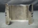 Huge Museum Vintage Native American Navajo Turquoise Sterling Silver Geometric Bracelet Old-Nativo Arts