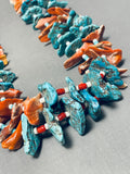 Native American Rare Chunky Turquoise Nugget Vintage Navajo Sterling Silver Shell Necklace-Nativo Arts