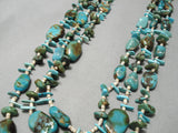 Chunky Green Turquoise Vintage Navajo Sqaw Native American Necklace Old-Nativo Arts
