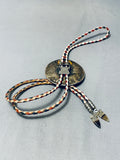 One Of The Most Unique Vintage Native American Navajo Green Turquoise Sterling Silver Bolo Tie-Nativo Arts