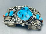 Amazing Vintage Native American Navajo Sleeping Beauty Turquoise Sterling Silver Bracelet Signed-Nativo Arts