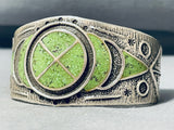Best Native American Navajo Very Rare Gaspeite Sterling Silver Inlay Bracelet-Nativo Arts