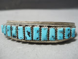 Stunning Vintage Native American Navajo Sleeping Beauty Turquoise Sterling Silver Bracelet-Nativo Arts
