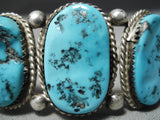 Amazing Vintage Native American Navajo Sleeping Beauty Turquoise Sterling Silver Bracelet-Nativo Arts