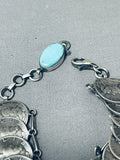 Eye Catching Native American Navajo Royston Turquoise Sterling Silver Dimes Bracelet-Nativo Arts