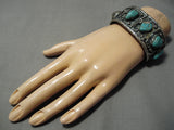 Important Vintage Native American Navajo Art Acoya Turquoise Sterling Silver Bracelet Old-Nativo Arts