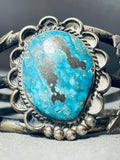 Museum Vintage Native American Navajo Rare Deposit Kingman Turquoise Sterling Silver Bracelet-Nativo Arts