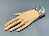 80 Gram Bisbee Turquoise Vintage Native American Navajo Sterling Silver Bracelet-Nativo Arts