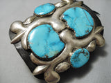 Biggest Best Vintage Native American Navajo Carico Lake Turquoise Sterling Silver Ketoh Bracelet-Nativo Arts