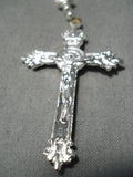 Extraordinary Navajo Coral Sterling Silver Rosary Necklace Native American-Nativo Arts