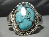 Rare Huge Vintage Native American Navajo Blue Diamond Turquoise Sterling Silver Bracelet Old-Nativo Arts