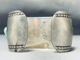 Huge Vintage Native American Navajo Signed Sterling Silver Turquoise Bracelet-Nativo Arts