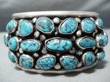 Unforgettable Vintage Native American Navajo Morenci Turquoise Sterling Silver Bracelet Old-Nativo Arts