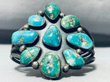 Huge Vintage Native American Navajo Turquoise Chunk Cluster Sterling Silver Bracelet-Nativo Arts