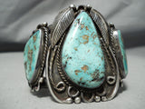 Museum Ideal Vintage Native American Navajo Turquoise Sterling Silver Bracelet Old-Nativo Arts