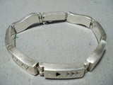 Unique Signed Vintage Native American Navajo Sterling Silver Bracelet-Nativo Arts