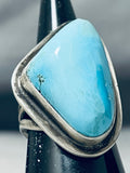 Important Native American Navajo Tommy Jackson Turquoise Sterling Silver Ring-Nativo Arts