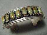 Rare Domed Royston Turquoise Vintage Native American Navajo Sterling Silver Bracelet-Nativo Arts