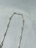 Important Vintage Native American Navajo Lander Blue Turquoise Sterling Silver Necklace-Nativo Arts