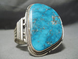 Monumental Dean Sandoval Vintage Native American Navajo Turquoise Sterling Silver Bracelet-Nativo Arts
