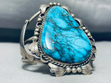 One Of Best Ever Vintage Native American Navajo Blue Diamond Turquoise Sterling Silver Bracelet-Nativo Arts