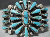 Sungursting Turquoise Vintage Native American Navajo Sterling Silver Bracelet Cuff-Nativo Arts