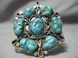 Vivid Spiderweb Vintage Native American Navajo Turquoise Sterling Silver Bracelet Old Cuff-Nativo Arts