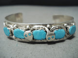 Incredible Vintage Native American Zuni Snake Sterling Silver Turquoise Bracelet-Nativo Arts