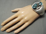 Important Last Chance Turquoise Vintage Native American Navajo Sterling Silver Bracelet-Nativo Arts