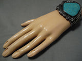 Tremendous!! Vintage Native American Navajo #8 Turquoise Sterling Silver Bracelet Old-Nativo Arts