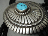 Astonishing Vintage Native American Navajo Turquoise John Begay Sterling Silver Bolo Tie-Nativo Arts