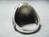 Tremendous Navajo Coral Sterling Silver Ring Native American-Nativo Arts