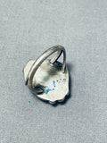 Horse Shoe Vintage Native American Navajo Turquoise Sterling Silver Bead Ring Old-Nativo Arts