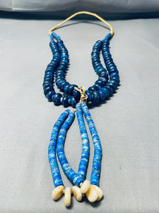 The Most Unique Vintage Santo Domingo Lapis Heishi Jacla Necklace-Nativo Arts