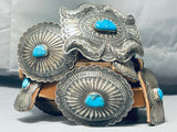 400 Grams Dan Martinez Vintage Native American Navajo Turquoise Sterling Silver Concho Belt Old-Nativo Arts