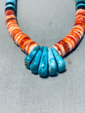 Native American Incredible Tears Of Joy Turquoise Santo Domingo Sterling Silver Necklace-Nativo Arts