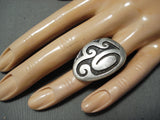 Important Bernard Dawayhoya Vintage Native American Hopi Sterling Silver Ring Old-Nativo Arts