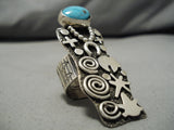 Important One Best Vintage Native American Navajo Turquoise Sterling Silver Ring-Nativo Arts