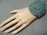 Huge Native American Navajo Blue Diamond Turquoise Sterling Silver Bracelet-Nativo Arts
