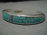 Vintage Native American Navajo Bracelet- Spiderweb Turquoise Sterling Silver-Nativo Arts