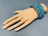 Important Mens Vintage Native American Navajo Tom Moore Turquoise Sterling Silver Bracelet-Nativo Arts