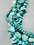 One Of The Best Vintage Native American Navajo Green Turquoise Sterling Silver Necklace-Nativo Arts
