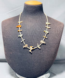 Native American Very Unique Older Vintage Santo Domingo Heishi Sterling Silver Necklace Old-Nativo Arts