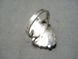 Exquisite Vintage Native American Zuni Blue Gem Turquoise Sterling Silver Ring Old-Nativo Arts